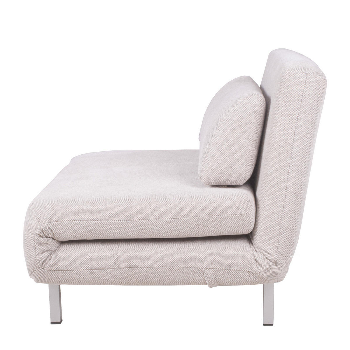 SCHLAFSESSEL - Beige/Silberfarben, Textil/Metall (92/78/85cm) - home24