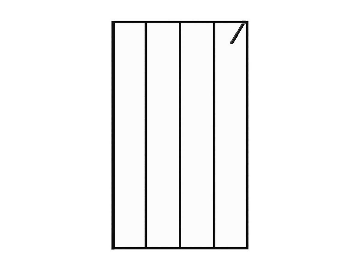 DUSCHTRENNWAND Seitenwand - Italienische Dusche - 120 x 200 cm - ATALIA - Schwarz, Metall (120/200cm) - Vente-Unique