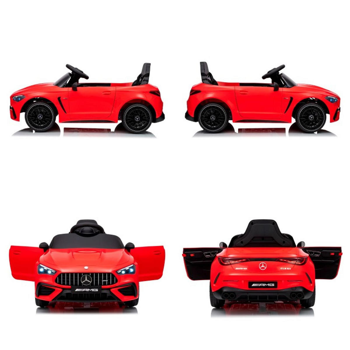 KINDER ELEKTROAUTO Mercedes AMG CLE 53 rot Stoßdämpfer, LED-Leuchten, Fernbedienung, Gurt, 2 Türen, Softstart - Rot, Kunststoff (99/55/43cm) - Chipolino