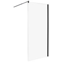 SPRCHOVÁ ZÁSTĚNA 90/190 cm Černá Ahaus - černá/průhledná, sklo (90/190cm) - Beliani