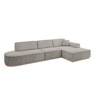 ECKSOFA Ottomane Rechts IREA-L2 - 328x171x83 cm Hellbraun - Hellbraun, Holzwerkstoff/Textil (171/328cm) - ALTDECOR