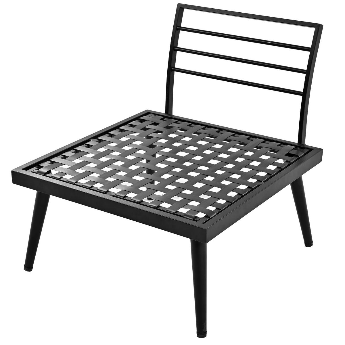 GARTENMÖBEL 160x64x75cm grau aus Stahl und Akazie, mit Kissen - Grau, Metall - Modfu