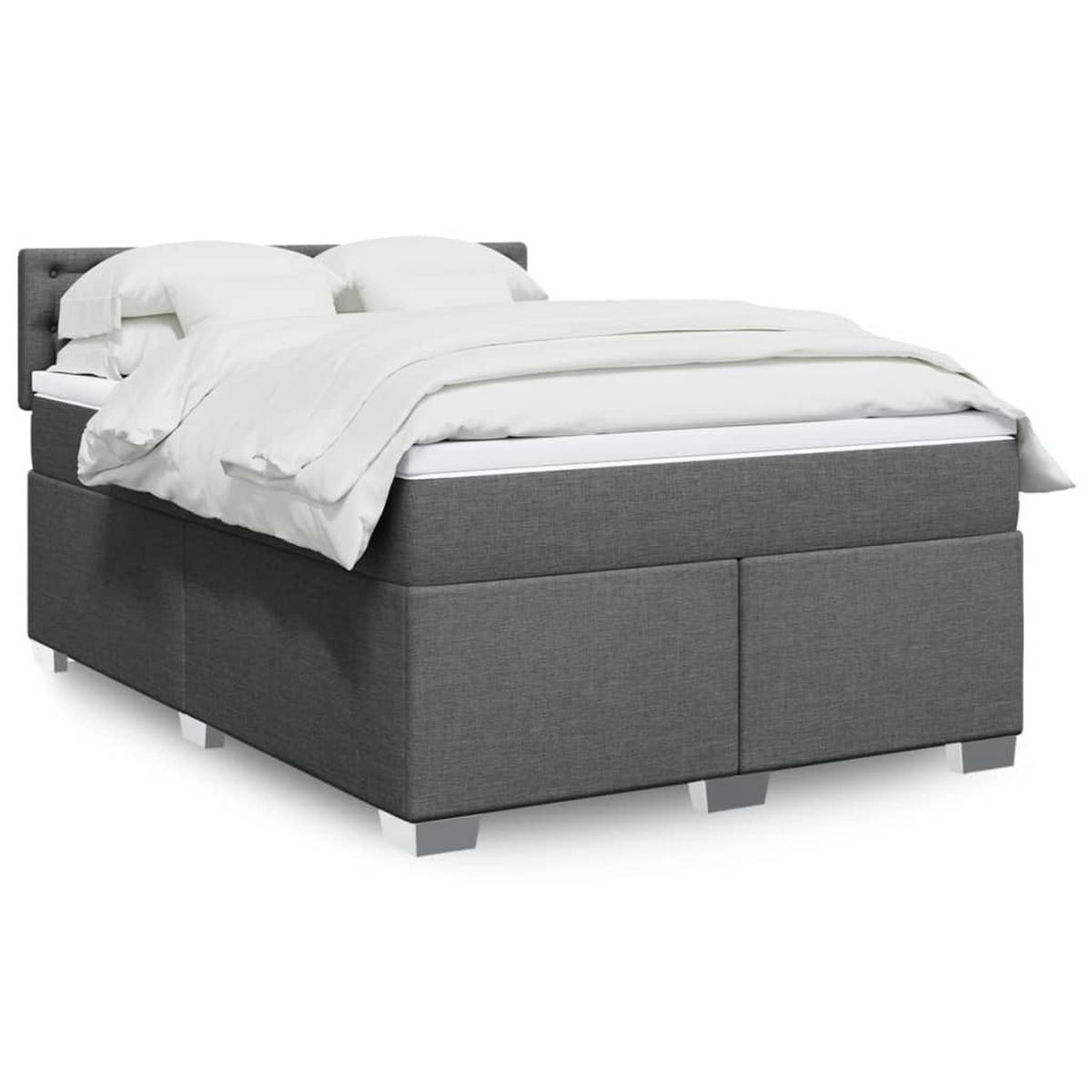 BOXSPRINGBETT 160/200 Cm Grau Gewebe - Grau, Textil (160/200cm) - vidaXL