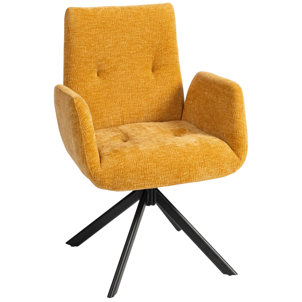 SESSEL Polyester Mehrschichtplatte Gelb - Gelb/Schwarz, Textil/Metall (61/88/60cm) - HOMCOM