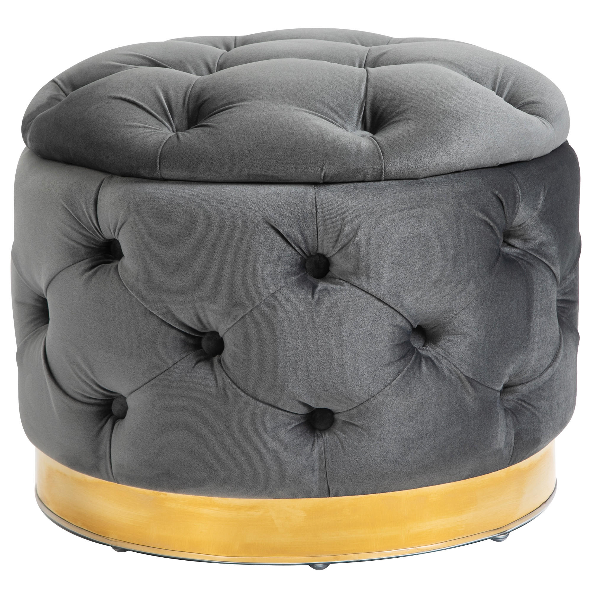 VINTAGE Hocker, Sitzhocker, Kohlegrau - Grau, Textil (55/42/55cm) - HOMCOM