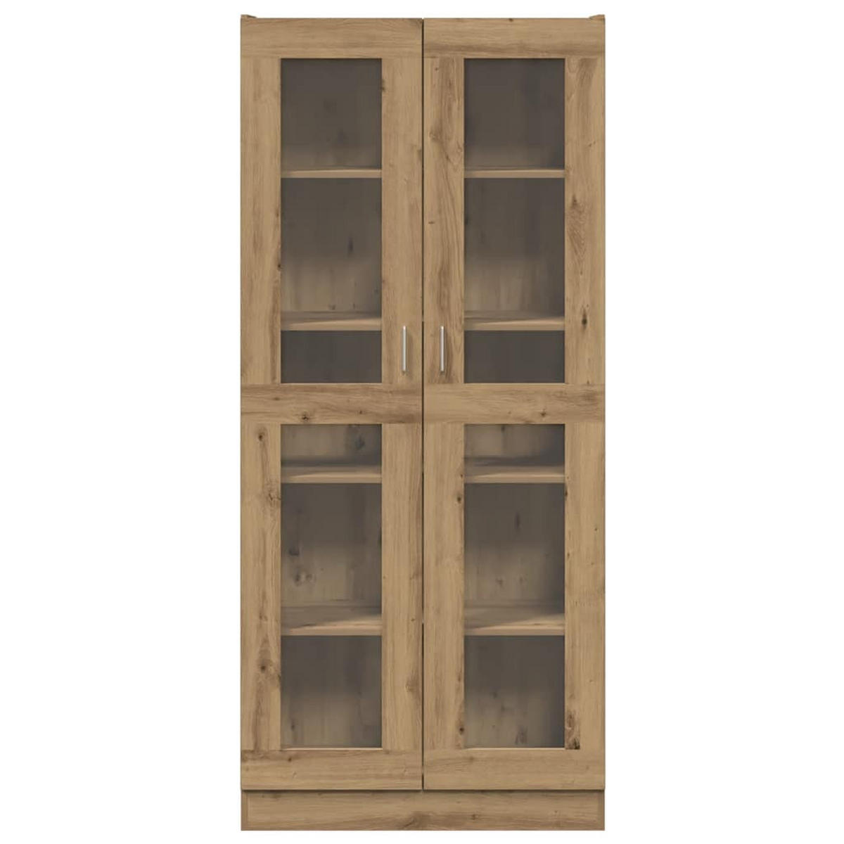 VITRINE mit Glas Türen, 4 Ablagen 82,5/30,5/185 cm aus Holzwerkstoff Artisan-Eiche Dekor - Eiche Artisan, Holz (82.5/185/30.5cm) - vidaXL