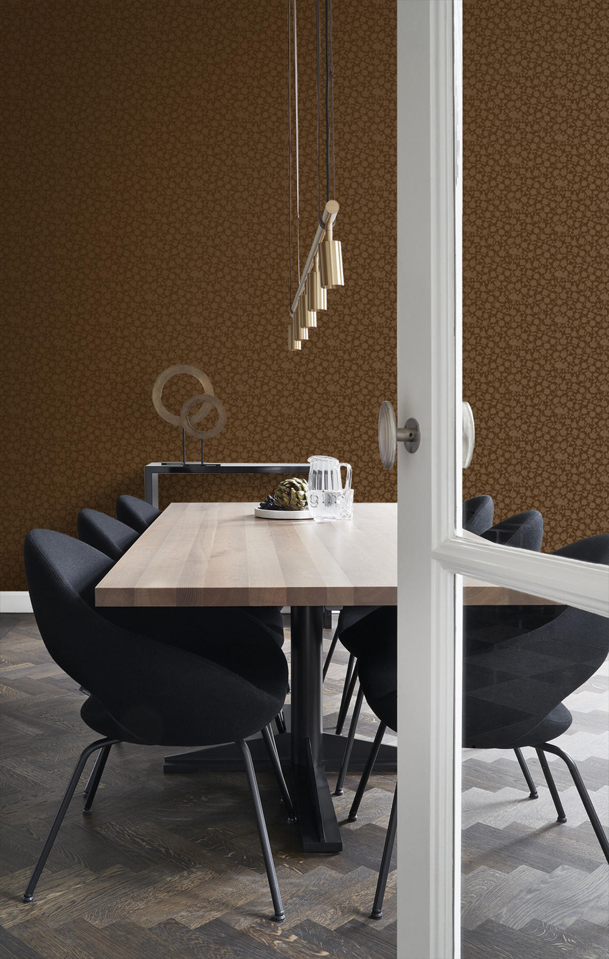TAPETE Blumen 53 cm x 10.05 m - Goldfarben, Papier (53/1000cm) - Origin Wallcoverings