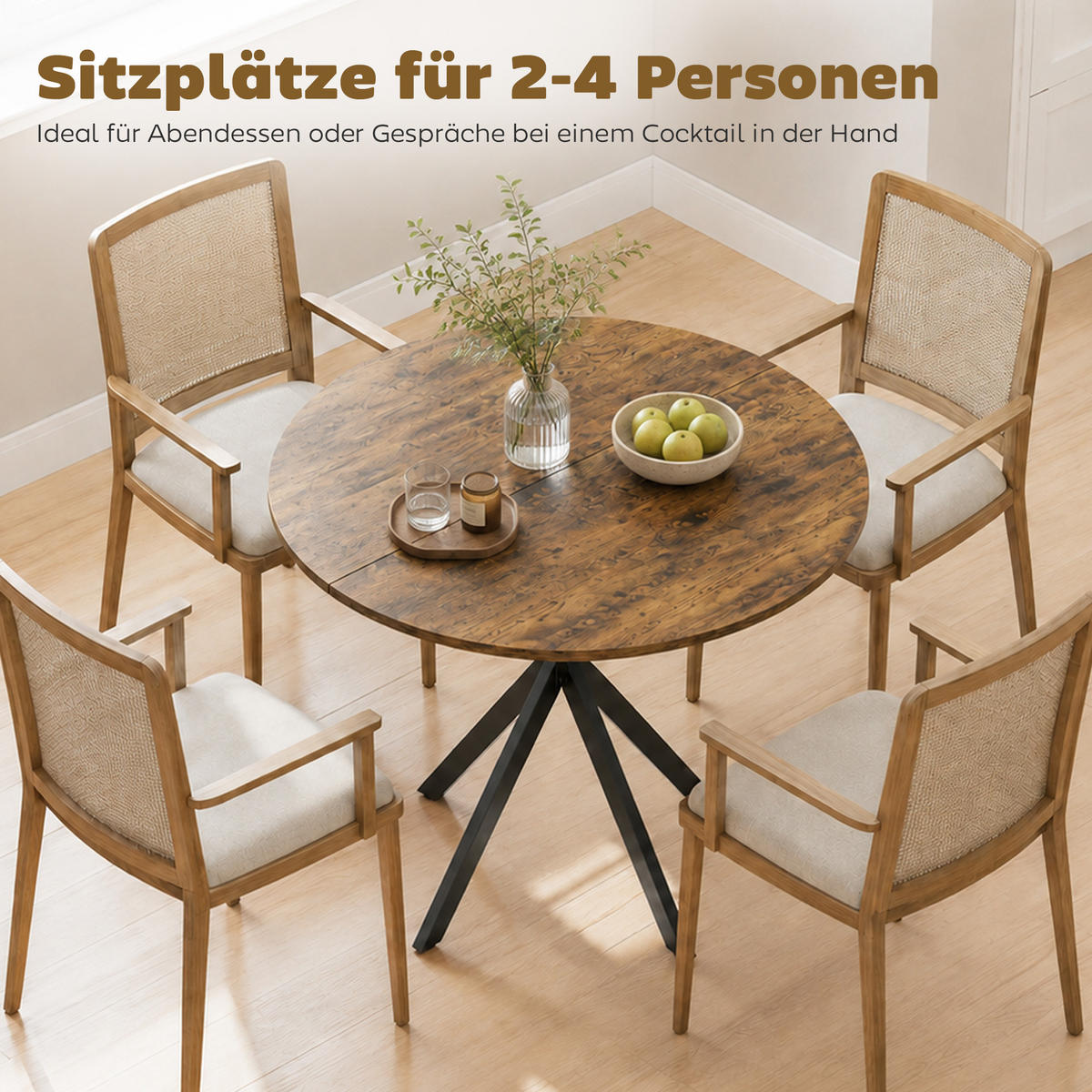 ESSTISCH Rostfarben 80.0/80.0/75.0 - Rostfarben, Holzwerkstoff (80/80/75cm)