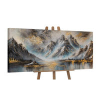 GEMÄLDE Bergglühen auf Keilrahmen 115x50 cm - Schwarz, Holz (115/50cm) - YS-art gallery