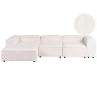 ECKSOFA Modul 4-Sitzer Bouclé Cremeweiß rechtsseitig Ardal - Creme, Textil (326/180cm) - Beliani