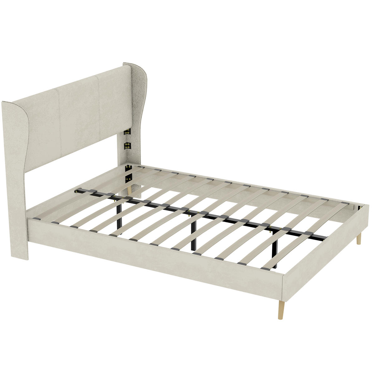 POLSTERBETT modernes Design 140x200 cm Beige - Beige, Metall (140/200cm) - Meubliv