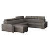 WOHNLANDSCHAFT Oslo 2rR2pLC - Silberfarben/Braun, Holz/Kunststoff (315/85/250cm) - MIRJAN24