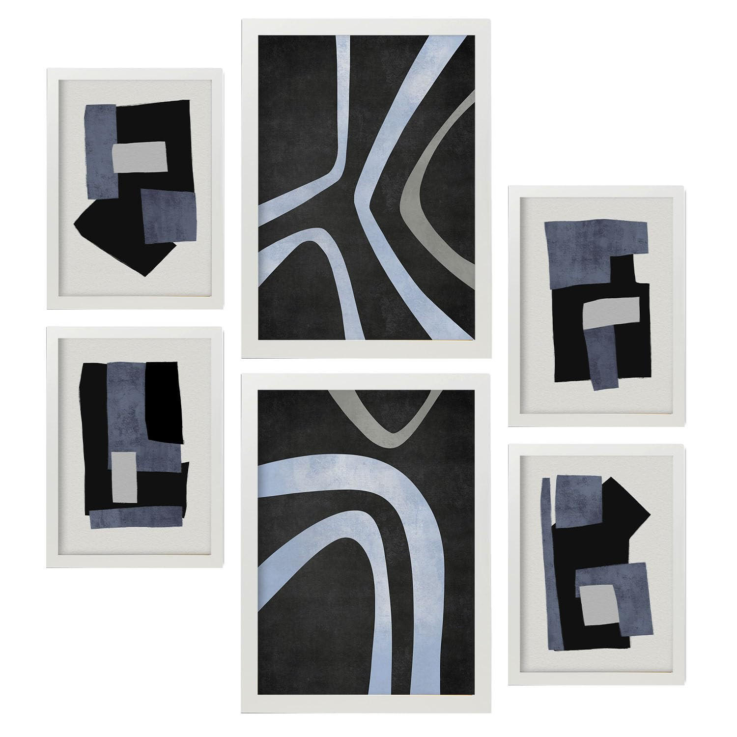 POSTER Set Mit 6 Wiegenschläge A3 & A4 Weißer Rahmen - Weiß, Papier (29/3cm) - Nacnic