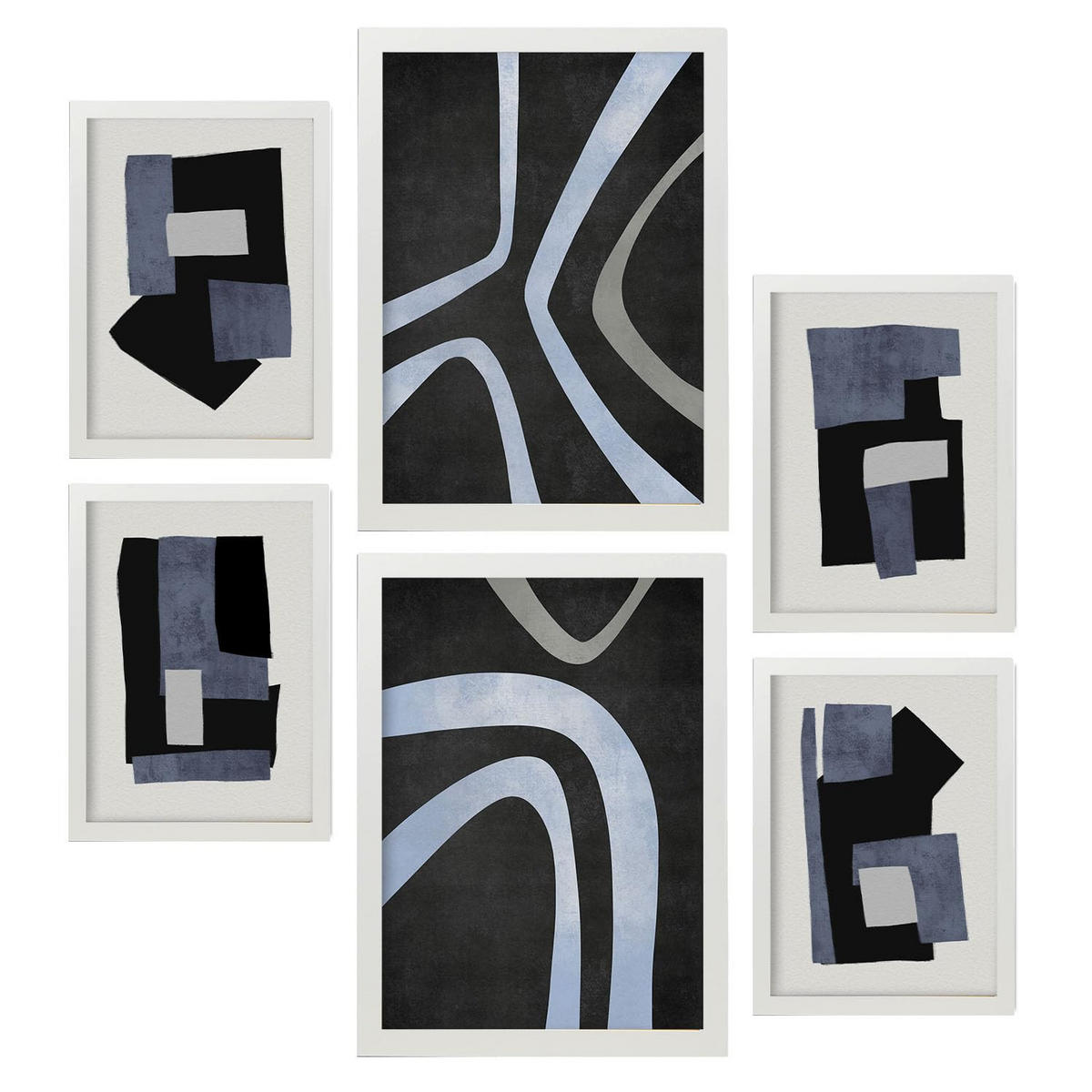 POSTER Set Mit 6 Wiegenschläge A3 & A4 Weißer Rahmen - Weiß, Papier (29/3cm) - Nacnic