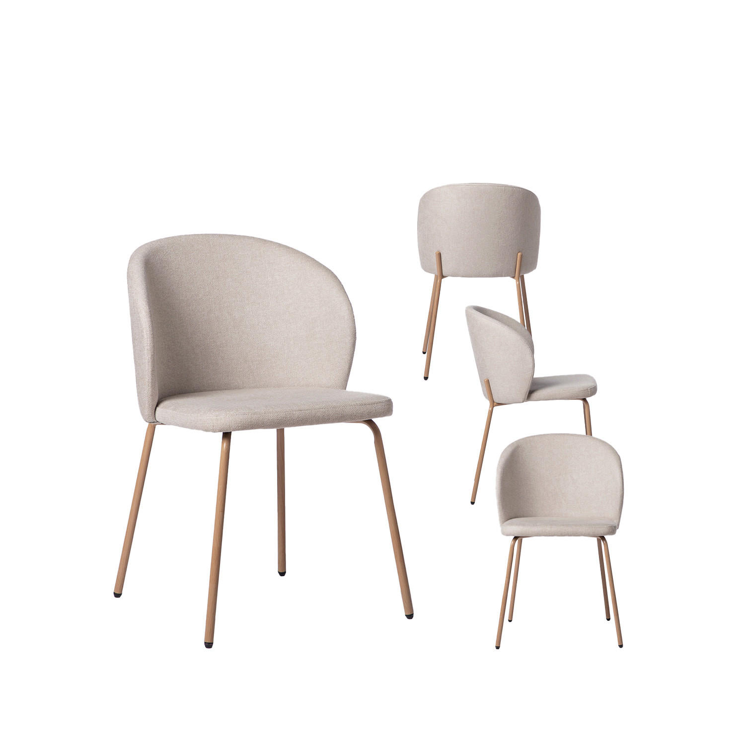 ESSZIMMERSTUHL Norah Beige 49 cm x 80 cm 4er-Set - Beige, Textil (49/80/56cm) - Klast Home