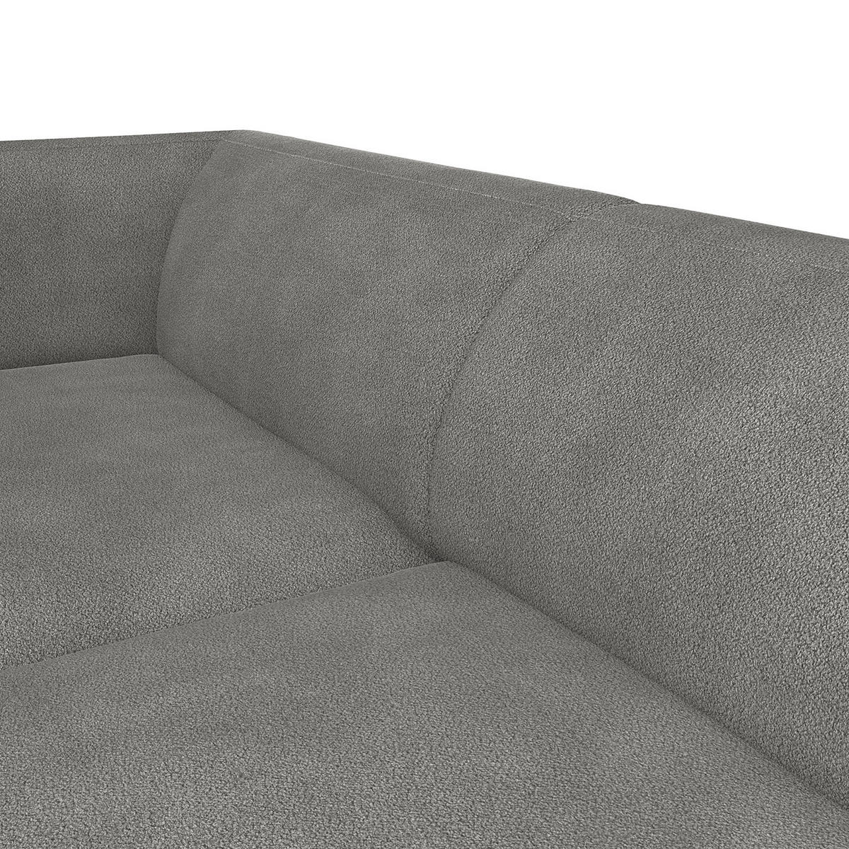 2,5-SITZER ECKSOFA mit Longchair - Schwarz/Grau, Textil/Metall (271/148cm) - home24