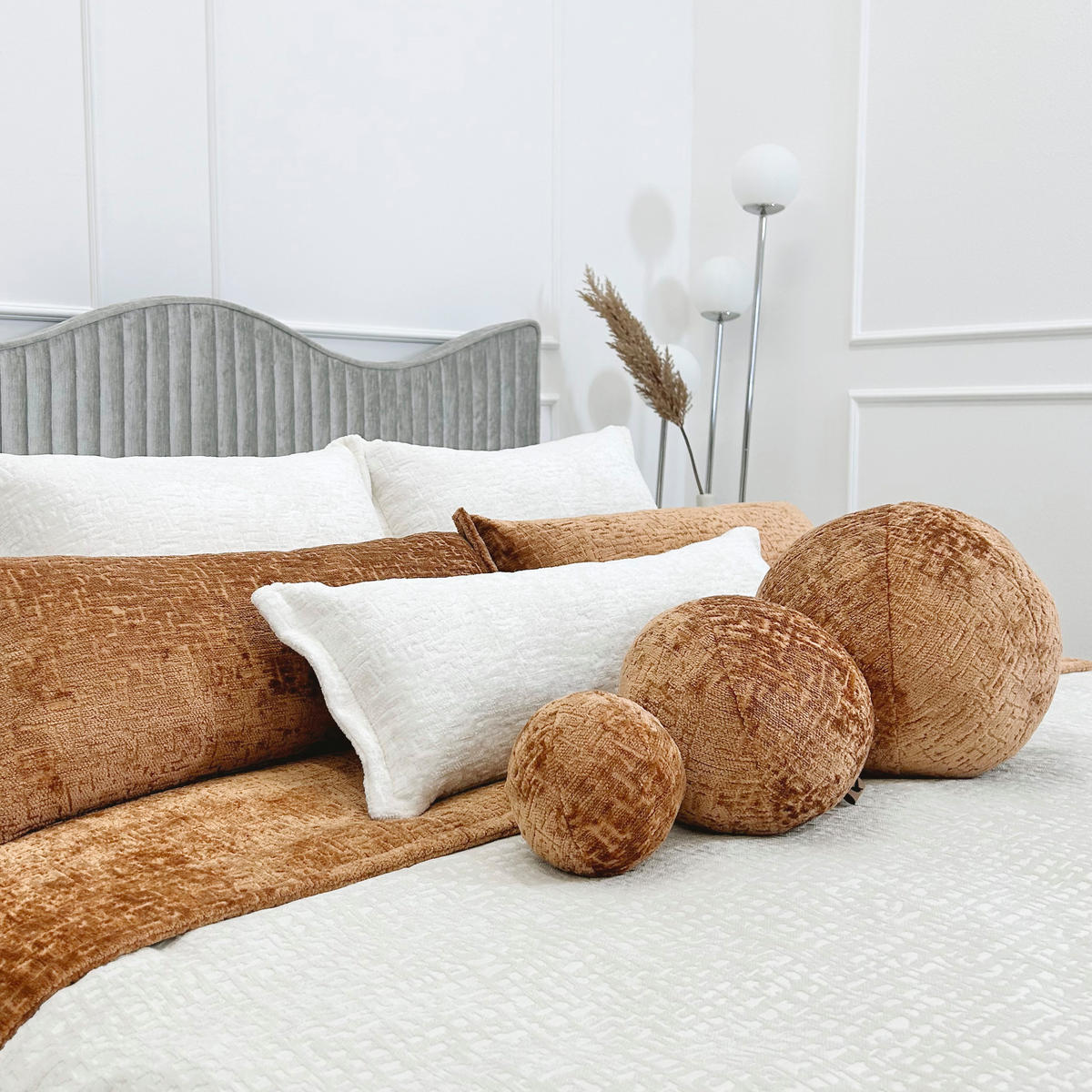 SET AUS ZWEI ZIERKISSEN Happy Pill Kupferfarbe 13/30 cm - Kupferfarben, Textil (30/30cm) - Maison de Reve