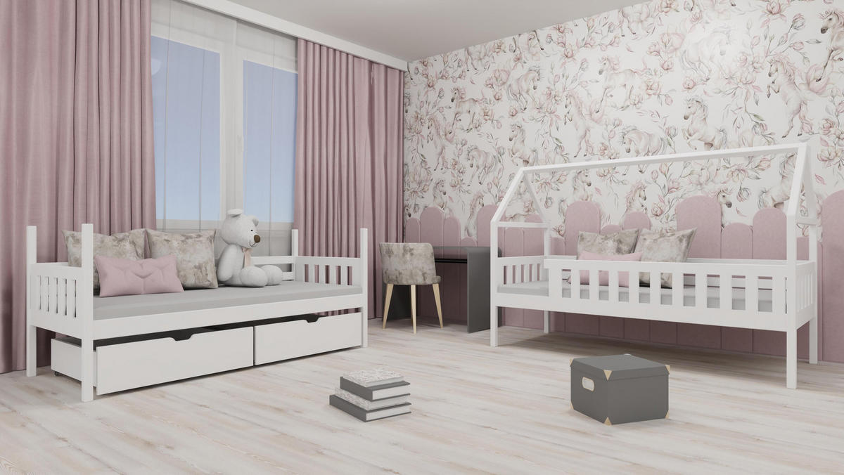 HAUSBETT WEIß - Weiß, Holz (90/200cm) - FURNLUX