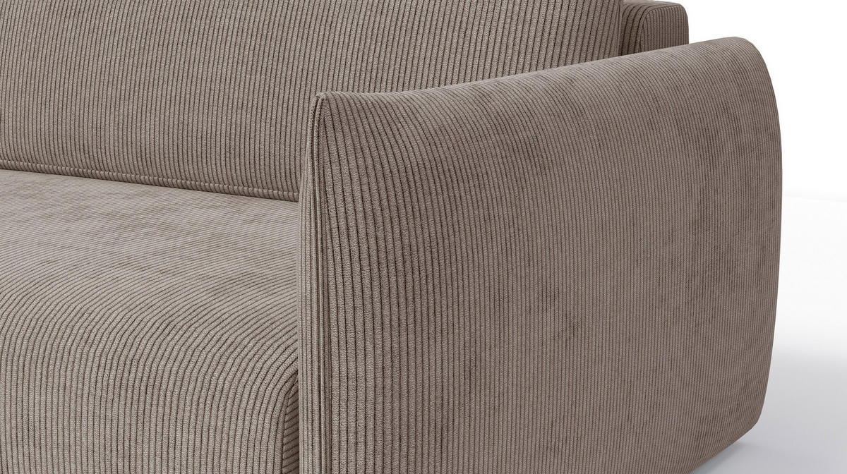 ECKSOFA TAUER 3-Sitzer rechts, taupe - Taupe/Schwarz, Holz/Textil (248/173cm) - Courtois Laville