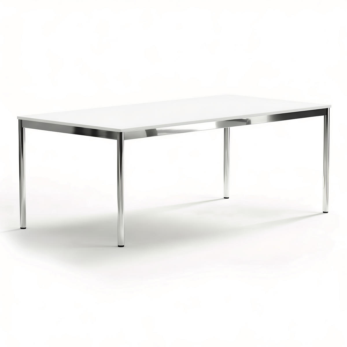 SCHREIBTISCH VST1 180 x 60 cm Weiß – höhenverstellbar - Chromfarben/Weiß, Holzwerkstoff (180/60/75.5cm) - Versee