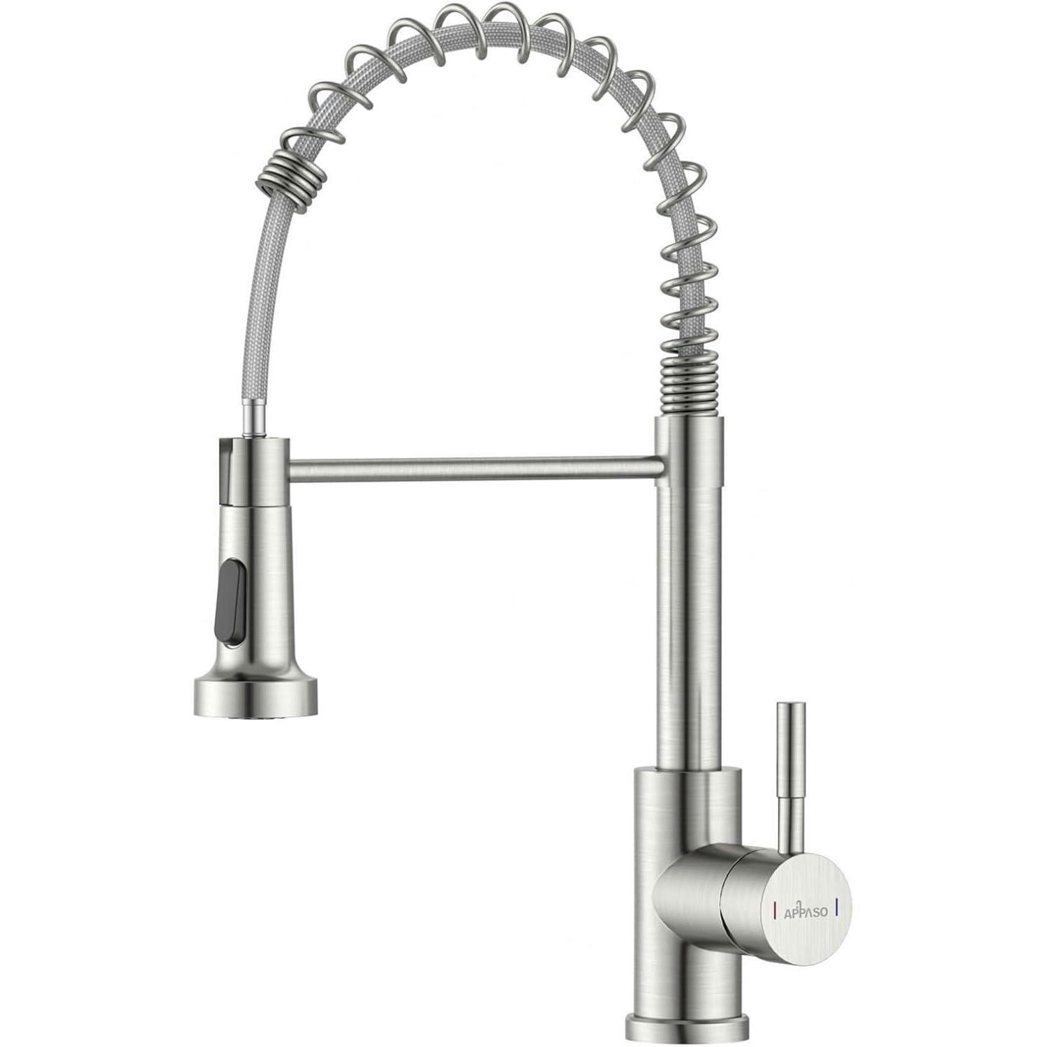 KÜCHENARMATUR Hochdruck mit Brauseauszug gebürstet Edelstahl - Silberfarben, Metall (24/41/41cm)