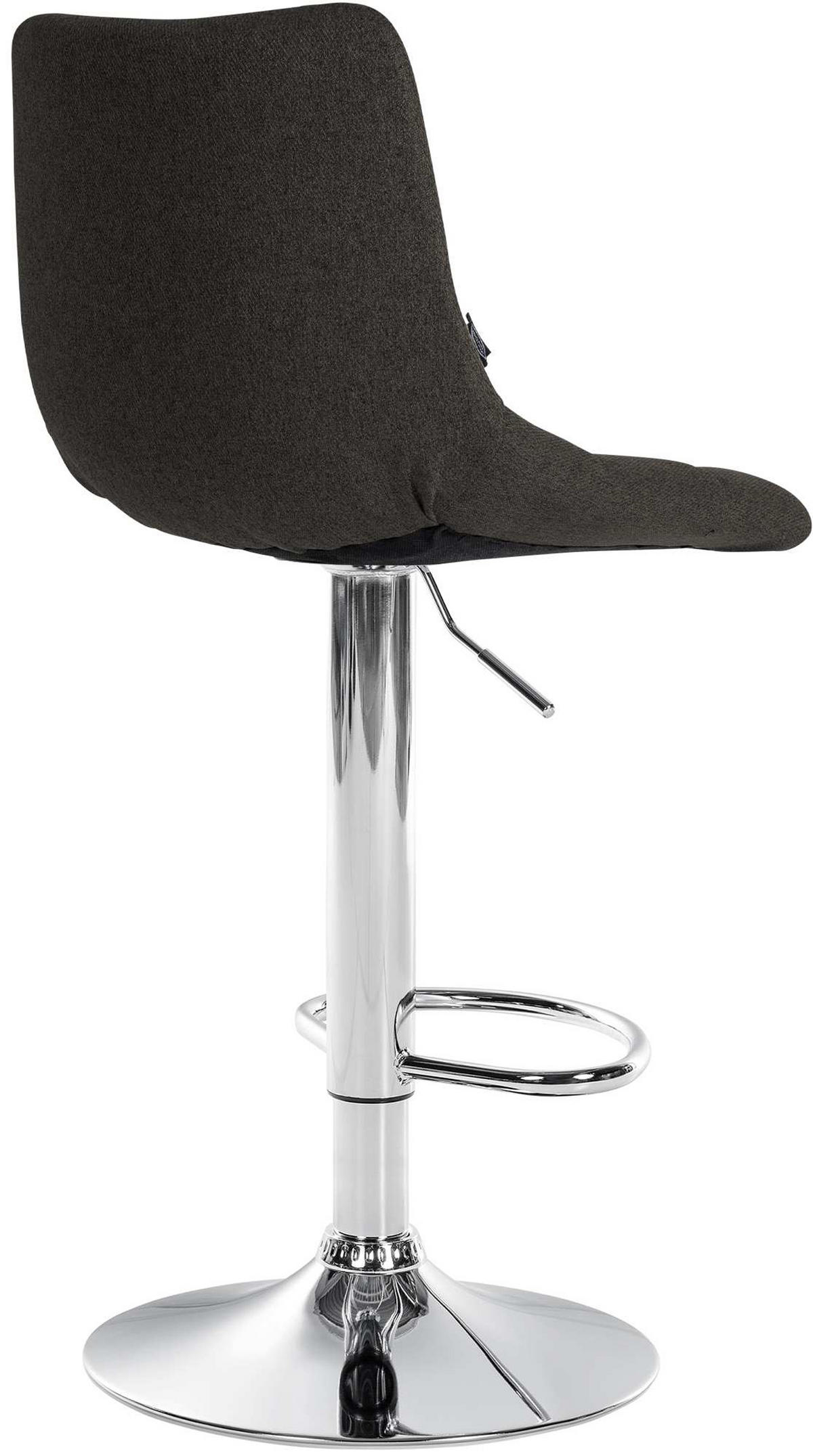 BARHOCKER James Stoff chrom dunkelgrau - Chromfarben/Grau, Textil/Metall (43/108.5/46.5cm) - TPFLiving