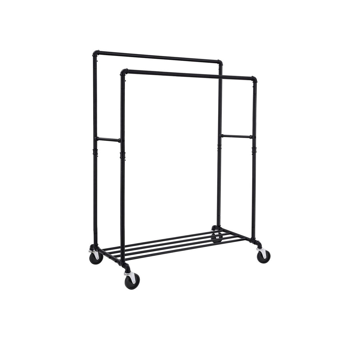 KLEIDERSTANGE - Schwarz, Metall (162/59/100cm) - Hansiro