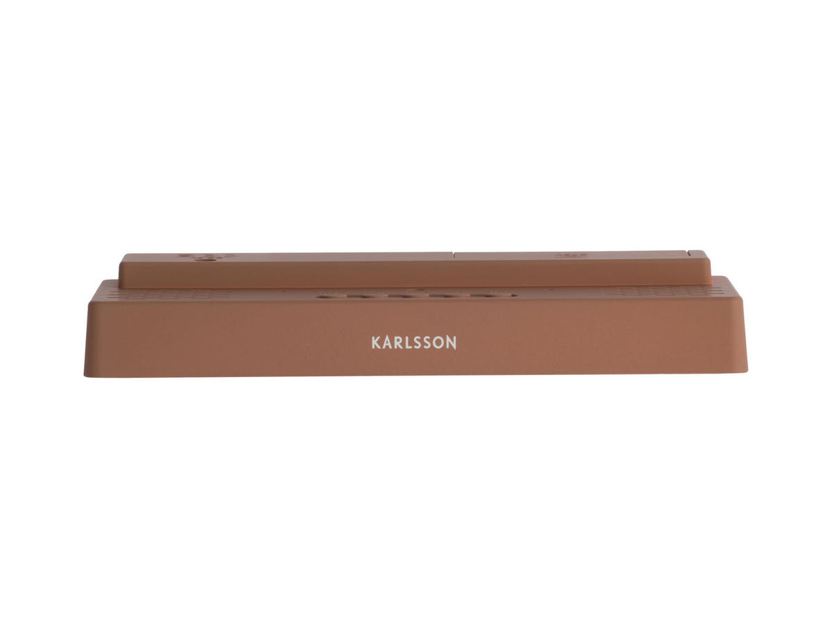 WECKER Bondone Flat LED - Braun - 16/6 cm - Braun, Kunststoff (16/6/16cm) - Karlsson