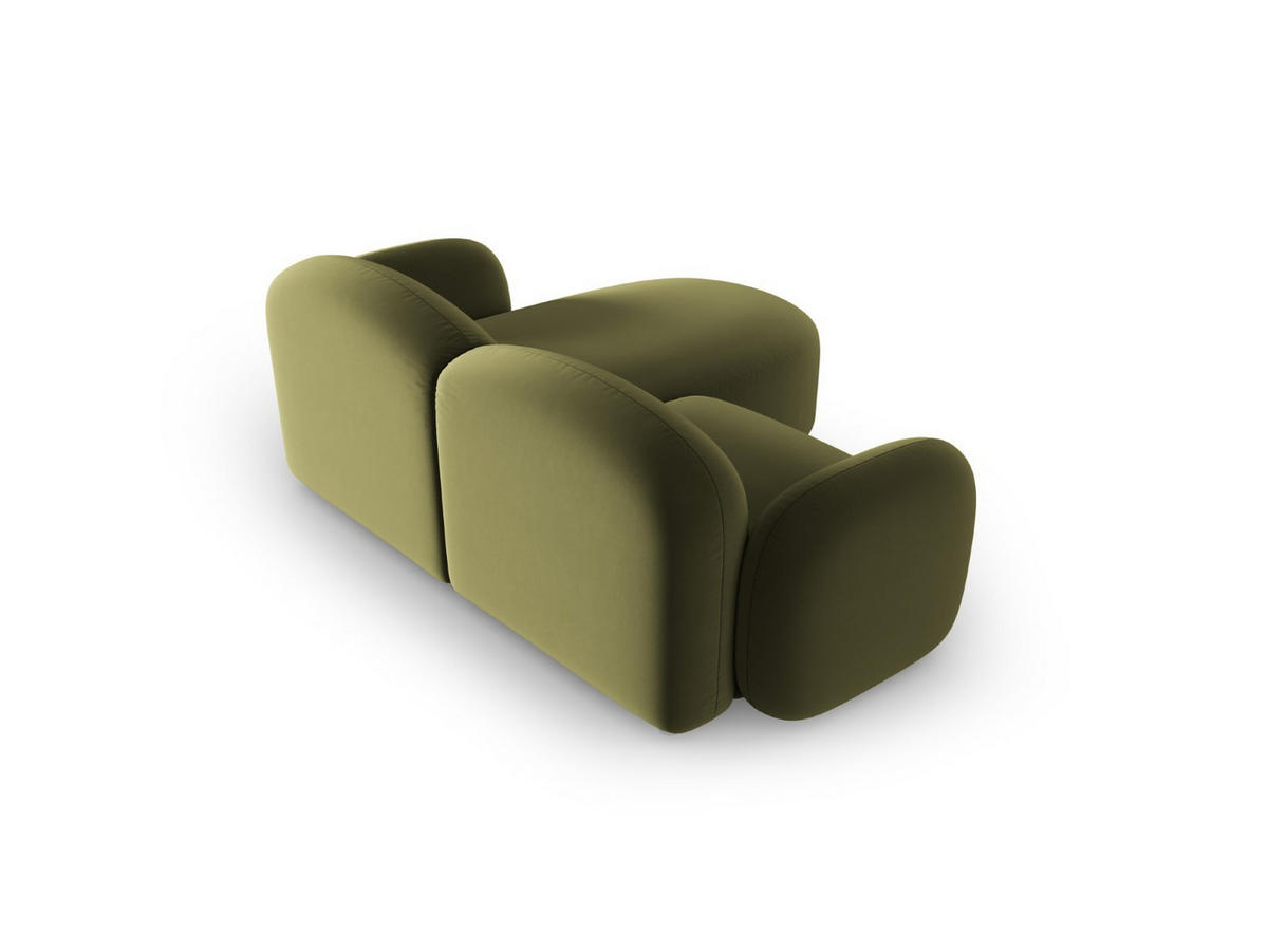 ECKSOFA links Blair aus Samt hellgrün 3 Sitzplätze - Hellgrün, Textil (155/194cm) - Micadoni