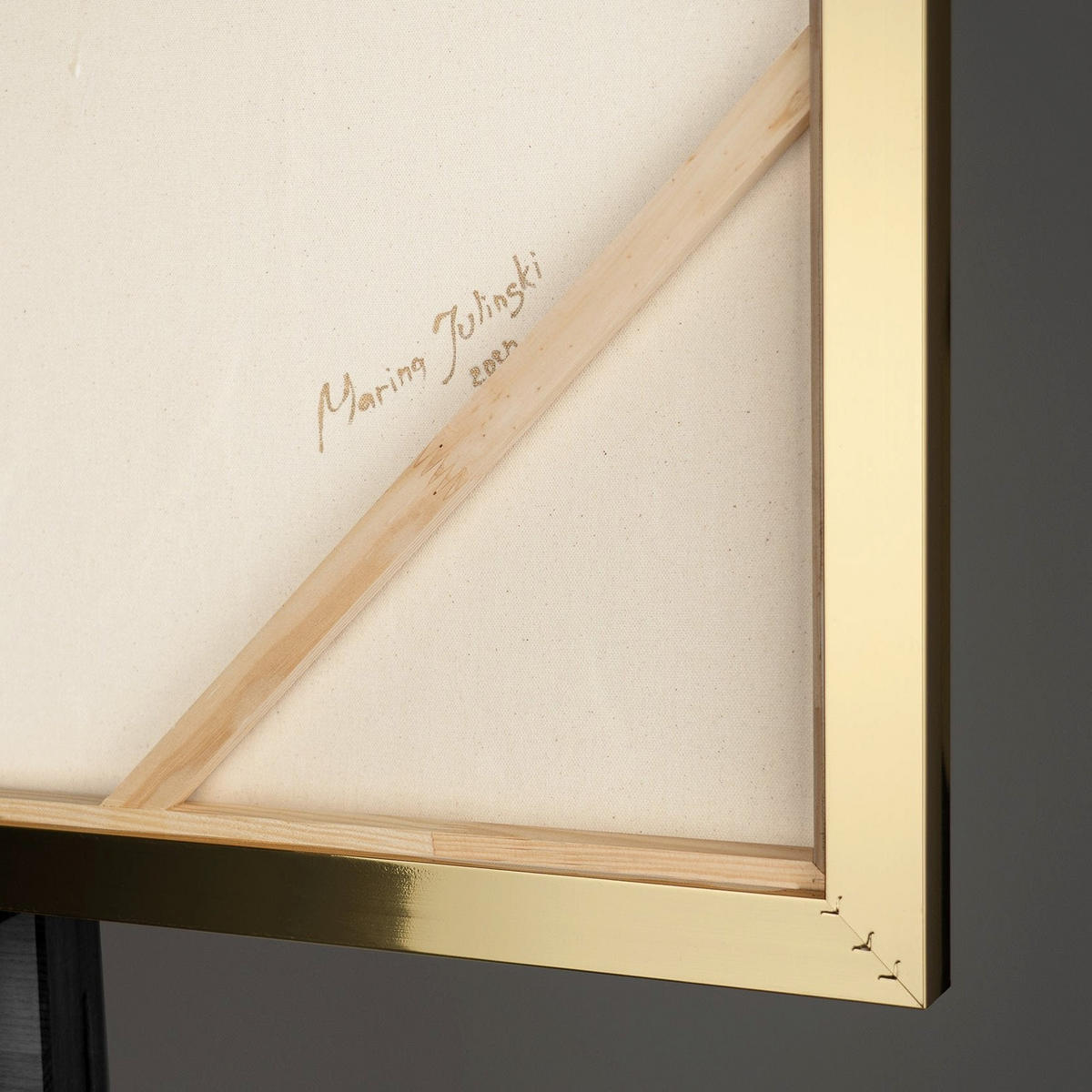 GEMÄLDE Goldene Horizonte II Schattenfugenrahmen Gold 120x80 cm - Goldfarben, Holz (120/80cm) - YS-art gallery