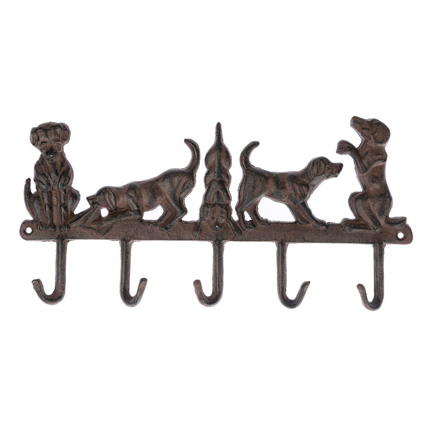 HAKENLEISTE Hunde, Gusseisen - Braun, Metall (36/18/3cm) - Homescapes