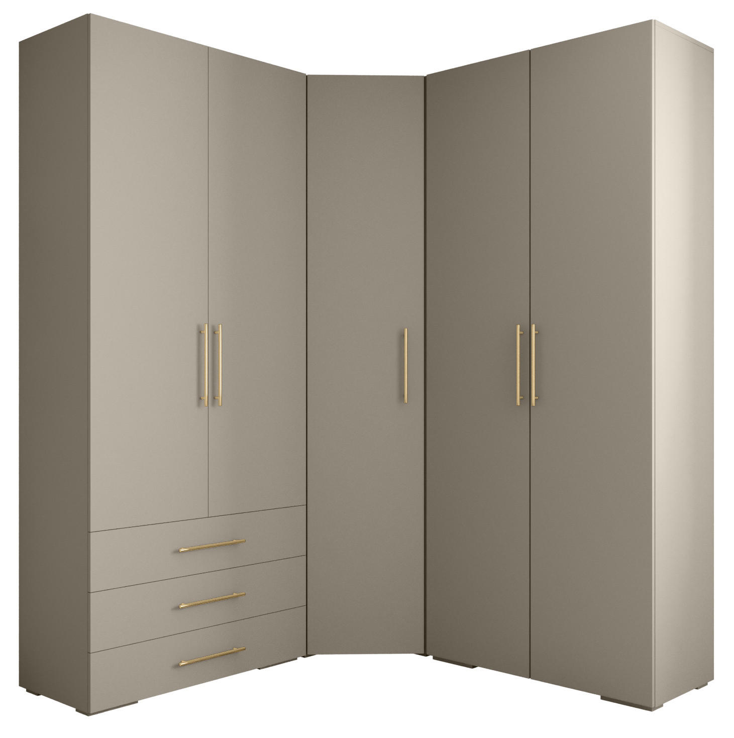 Abiks Möbel Garderoben-Set Kaschmir, Gold 181.7x236.7x47 cm