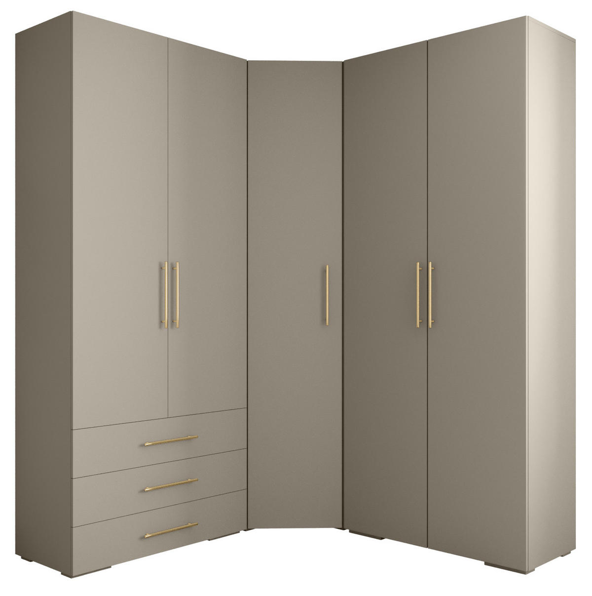 GARDEROBEN-SET 236,7/181,7/47 - Kaschmir/Goldfarben, Holz/Kunststoff (181.7/236.7/47cm) - Abiks Möbel