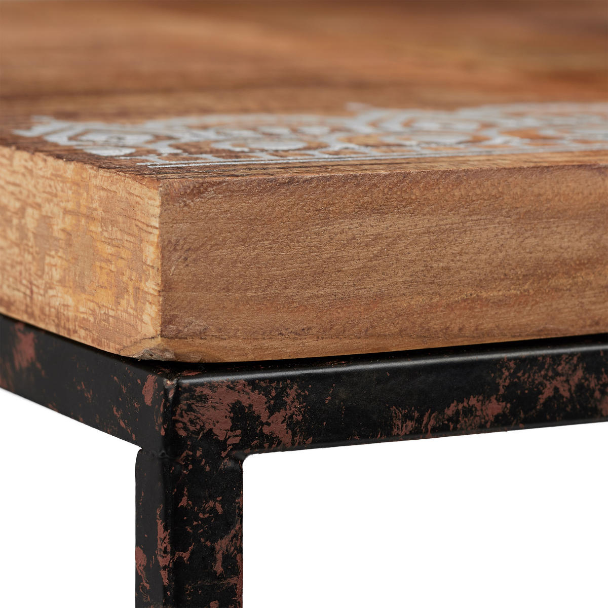 3xBEISTELLTISCH - Multicolor, Holz/Metall (35.5/35.5/55.5cm) - Relaxdays