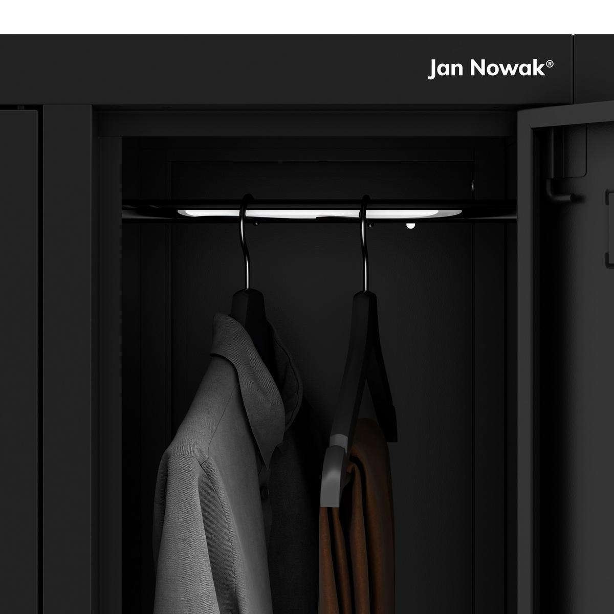 SCHLIESSFACHSCHRANK Bartek - Schwarz, Metall (136/172/45cm) - Jan Nowak