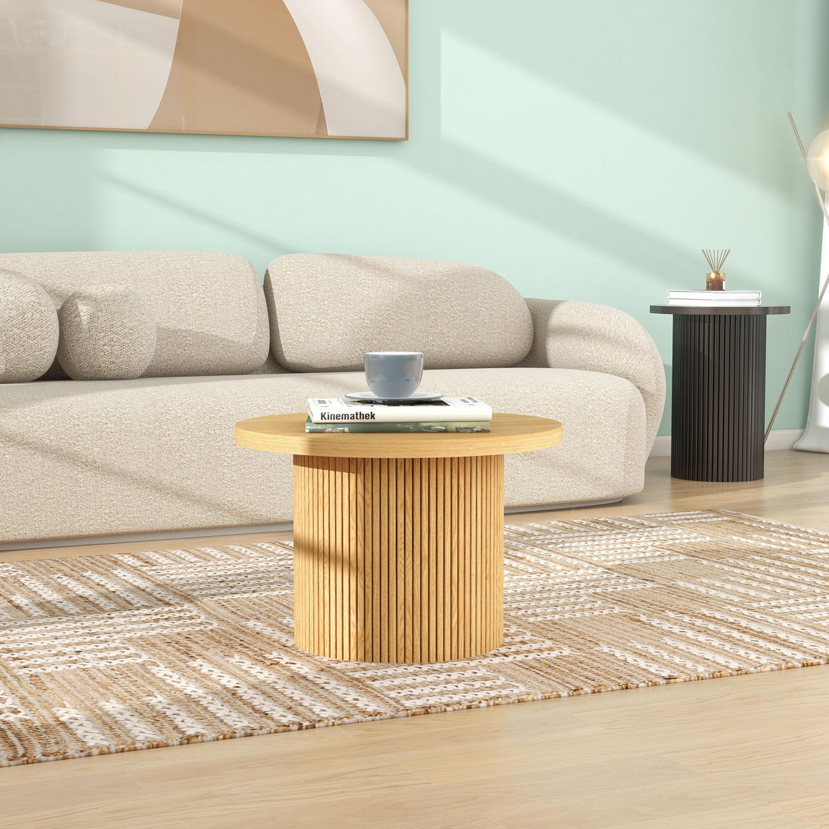 COUCHTISCH Natur Rund 60/60/40 cm - Naturfarben, Holz (60/60/40cm) - PANGIVO