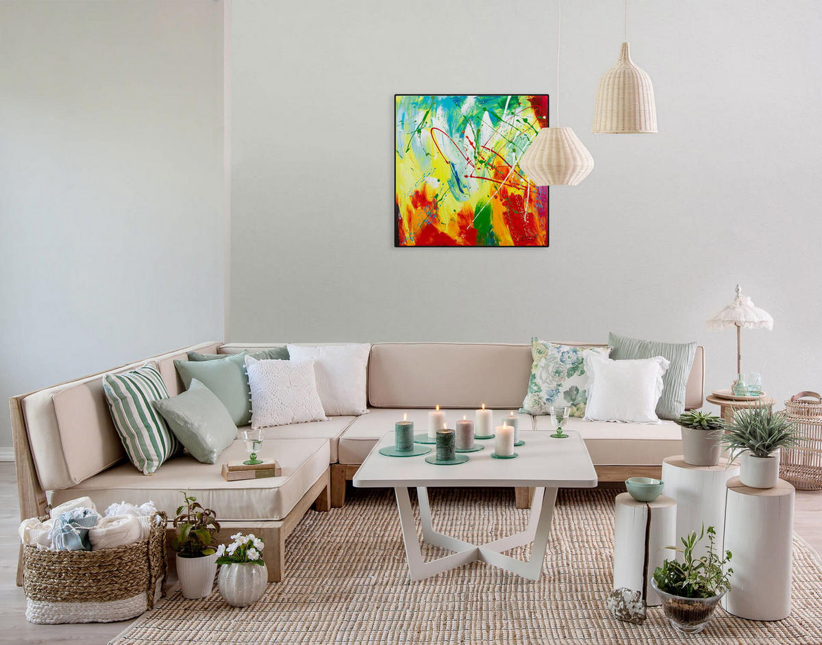 ÖLGEMÄLDE 60/60 cm - Multicolor, Holz/Textil (1.1/60cm) - KUNSTLOFT