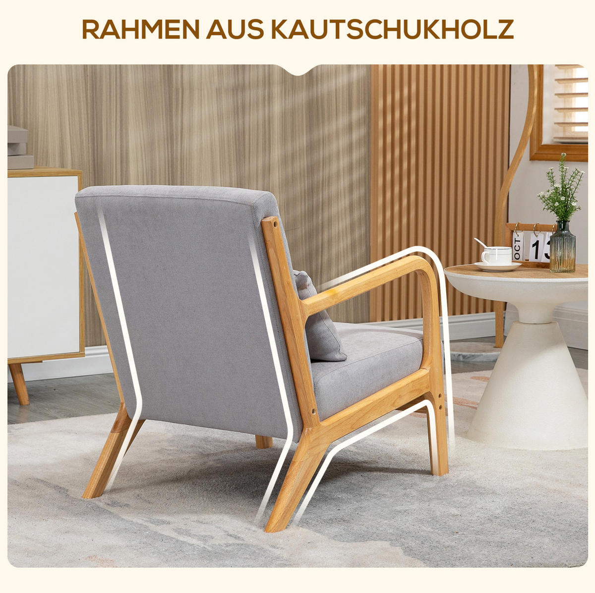 KŘESLO 61/78/76 cm šedé z polyesteru s područkami a bederním polštářkem - šedá, textil (61/76/78cm) - OKWISH