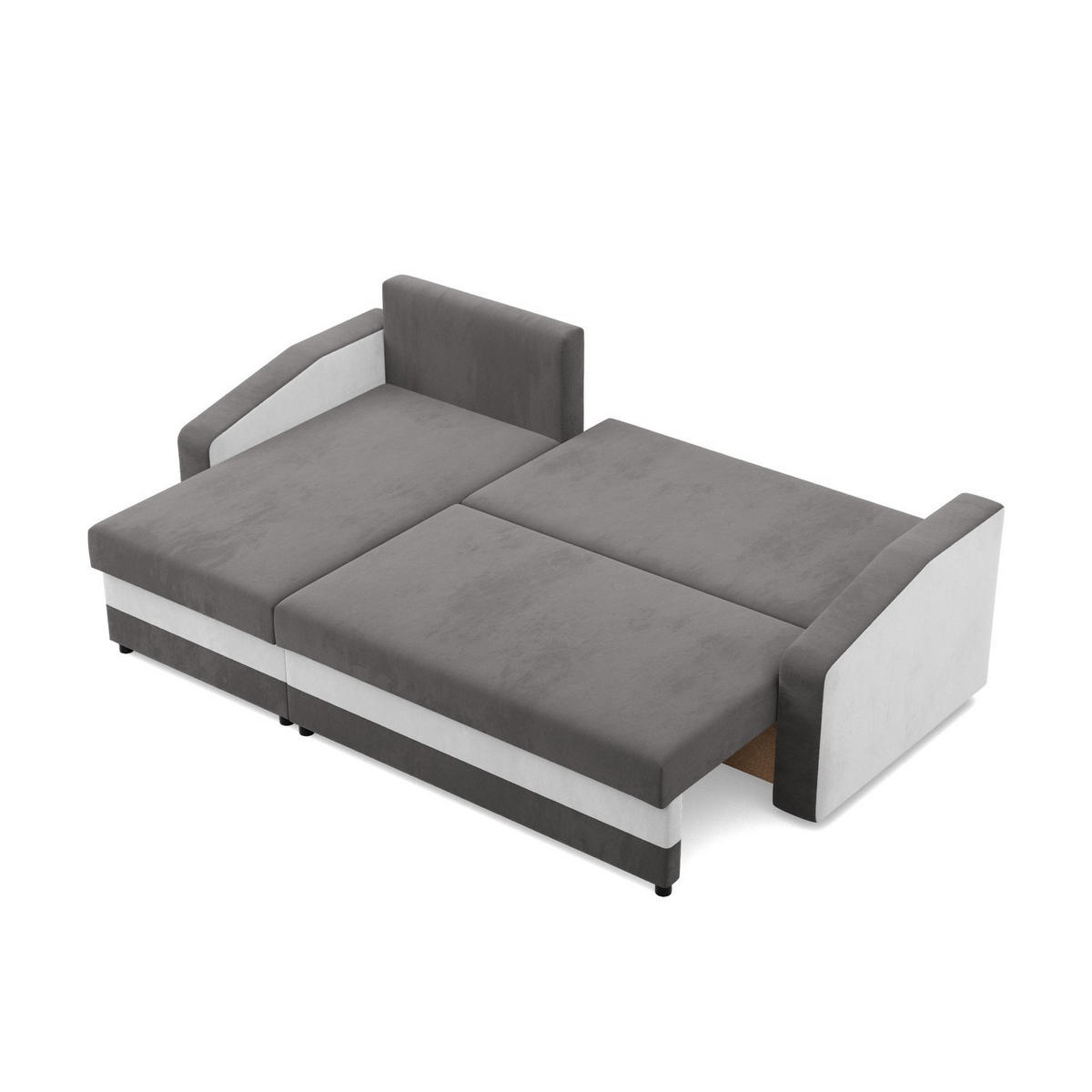 ECKSOFA MIT SCHLAFFUNKTION ORION, Grau + Weiß - Weiß/Grau, Textil (231/140cm)