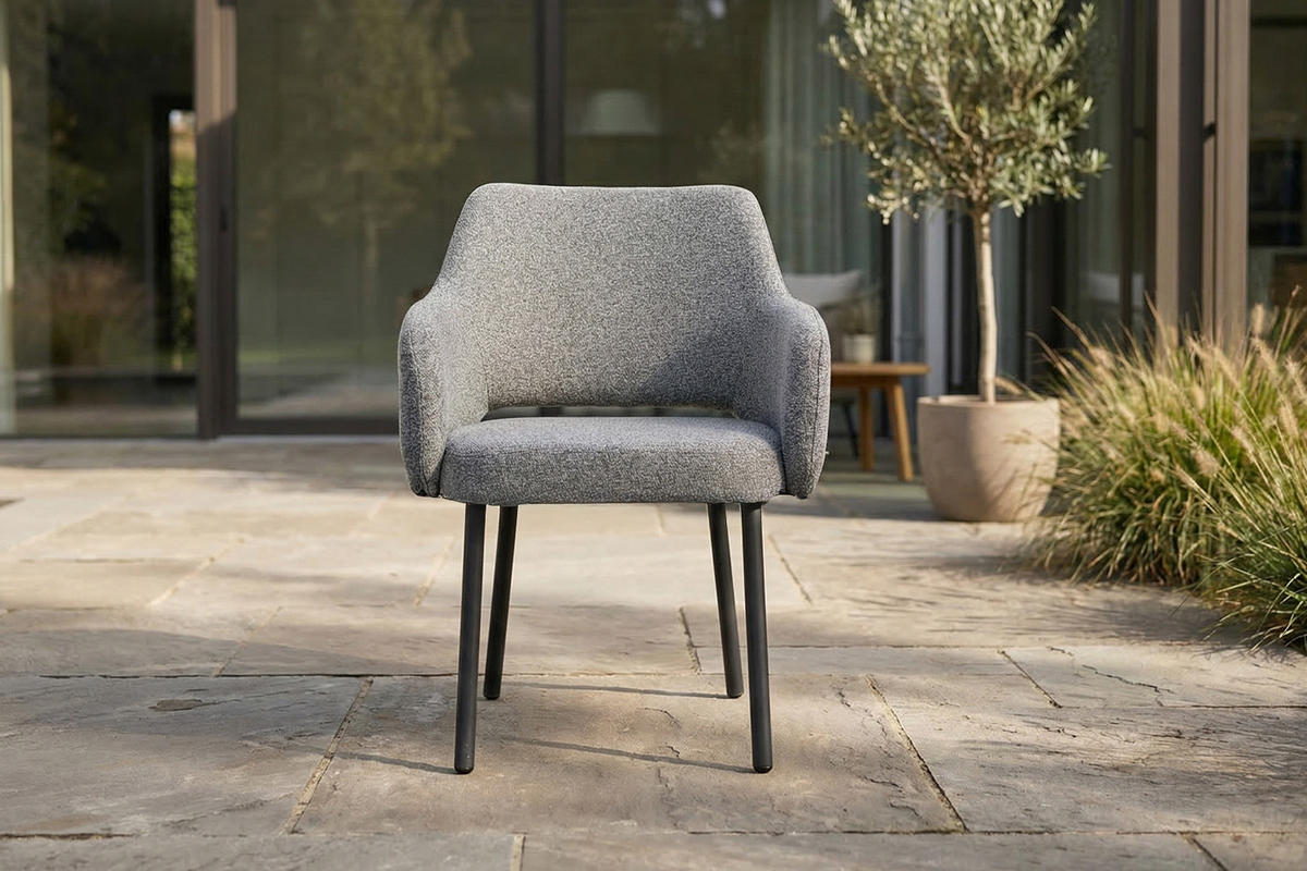 GARTENSTUHL AMUR Grau SOLENZO Flachgewebe (1er-Set) - Grau, Textil (62/80/62cm) - KAWOLA
