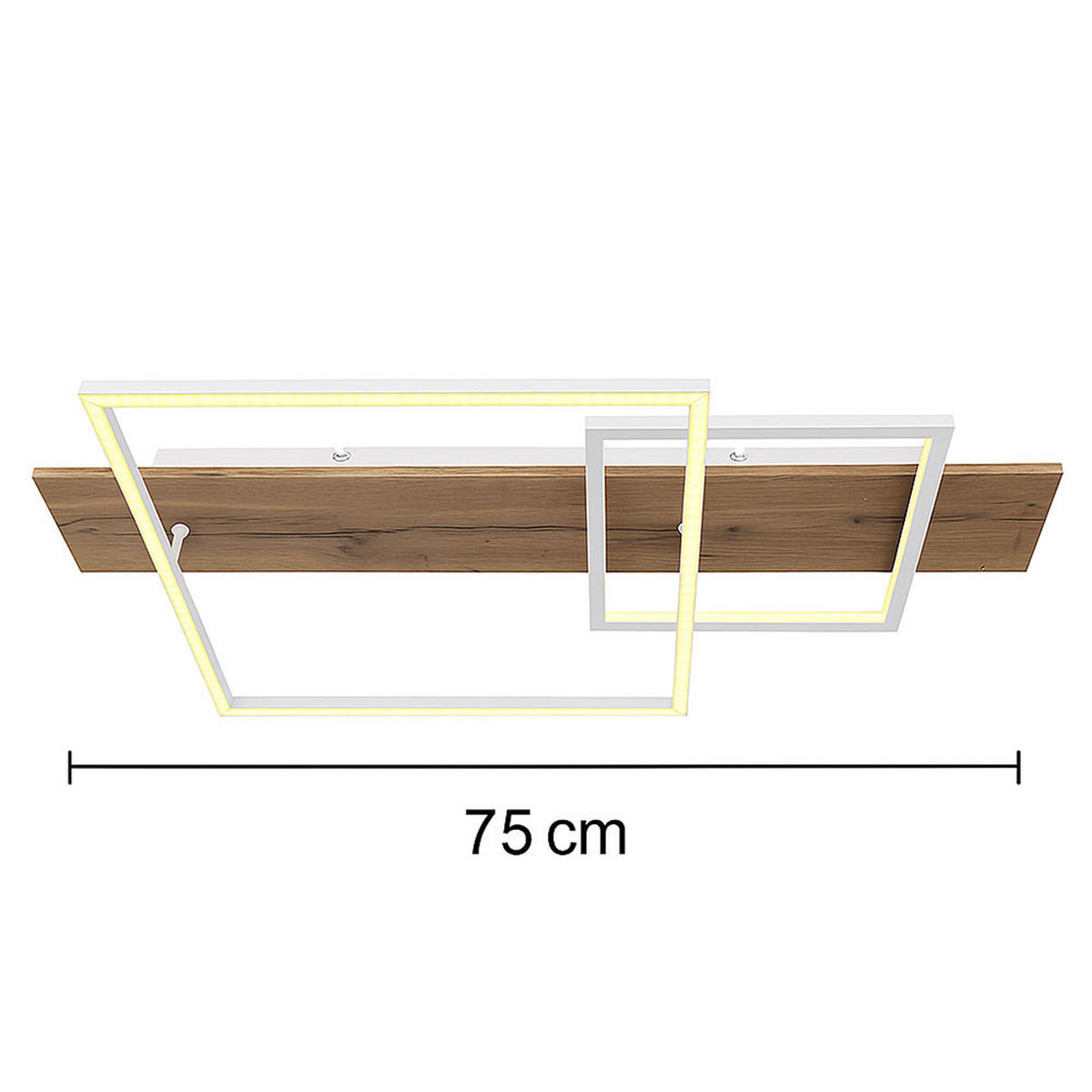 LED DECKENLEUCHTE Metall Holzoptik Braun matt - Braun, Metall (75/40/10cm) - Globo Lighting