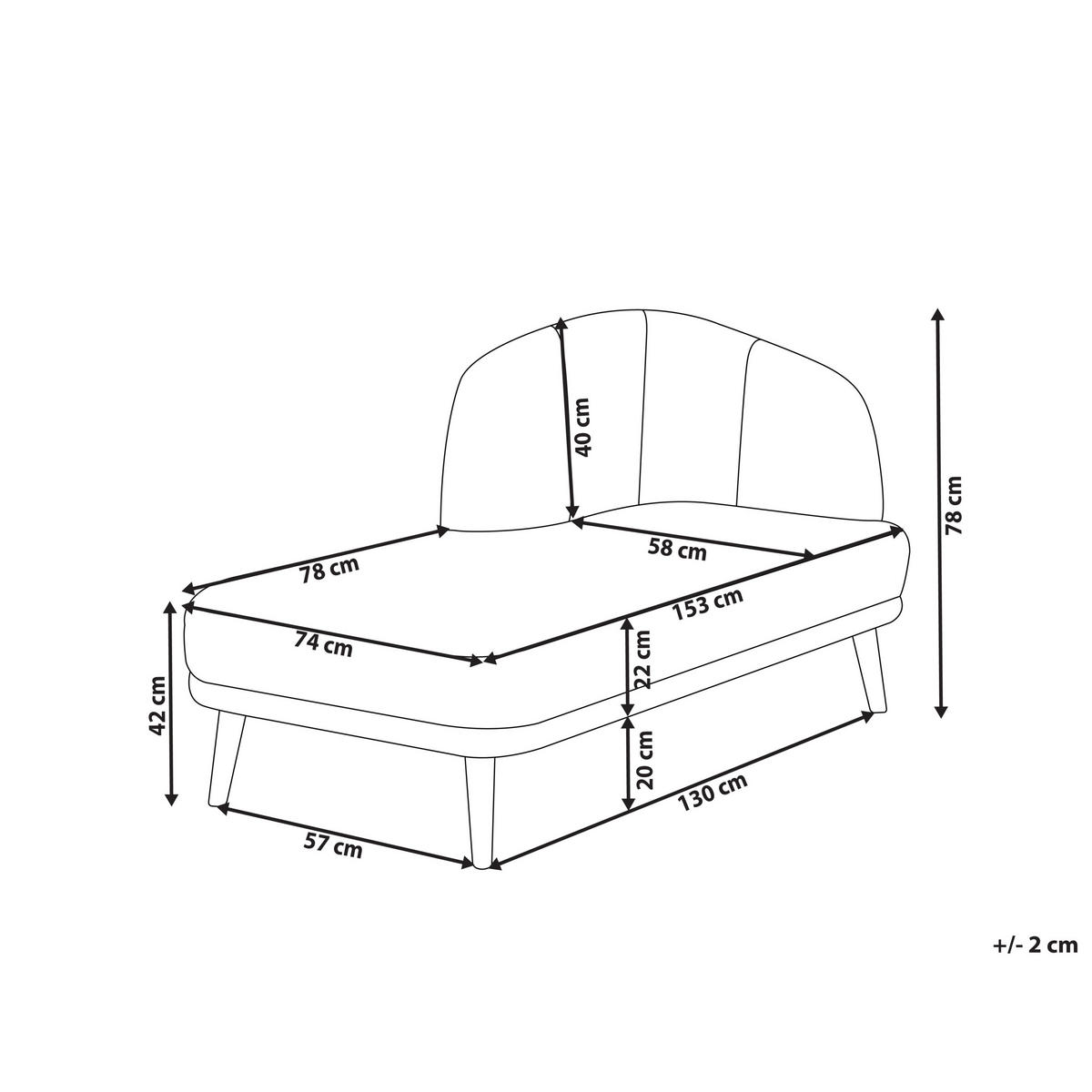 ČALOUNĚNÉ LEHÁTKO CHAISE LONGUE PRAVOSTRANNÉ Látka Zlatohnědé Tanlay - zlatá/hnědá, textil (74/78/153cm) - Beliani