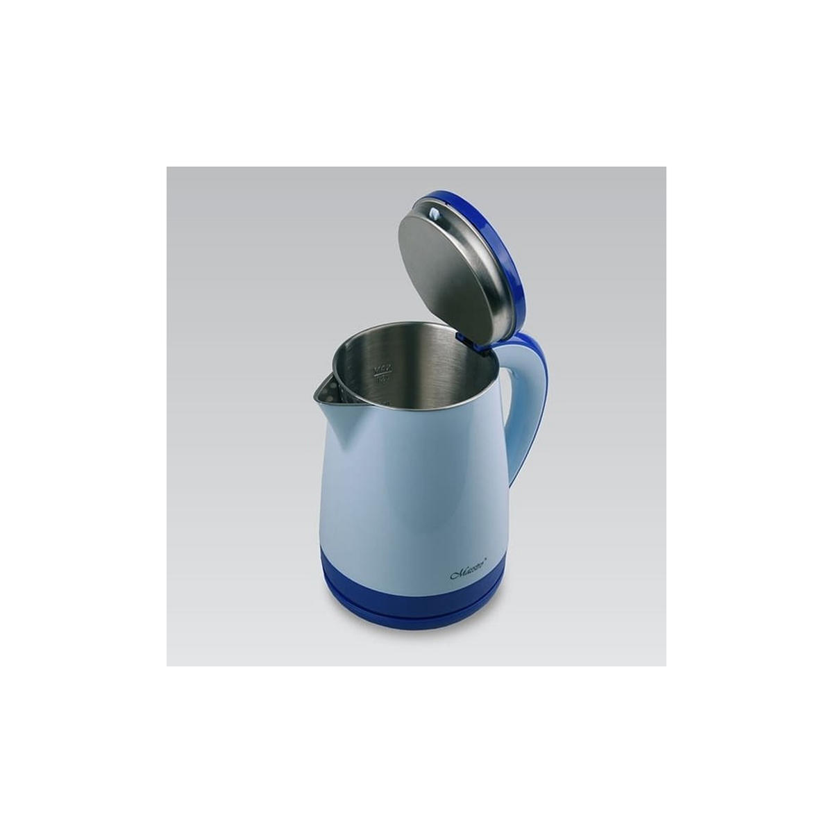 WASSERKOCHER ELEKTRISCH Hellblau 20.2/15.6/21.6 cm MR037BLUE - Hellblau, Metall (15.6/21.6/20.2cm) - Maestro 