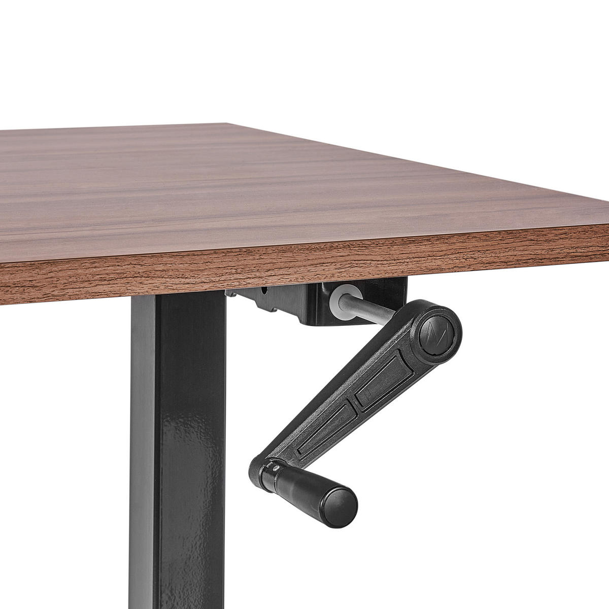 SCHREIBTISCH braunschwarz 120/72 cm manuell höhenverstellbar Destin III - Dunkelbraun/Schwarz, Holz (72/120/74cm) - Beliani