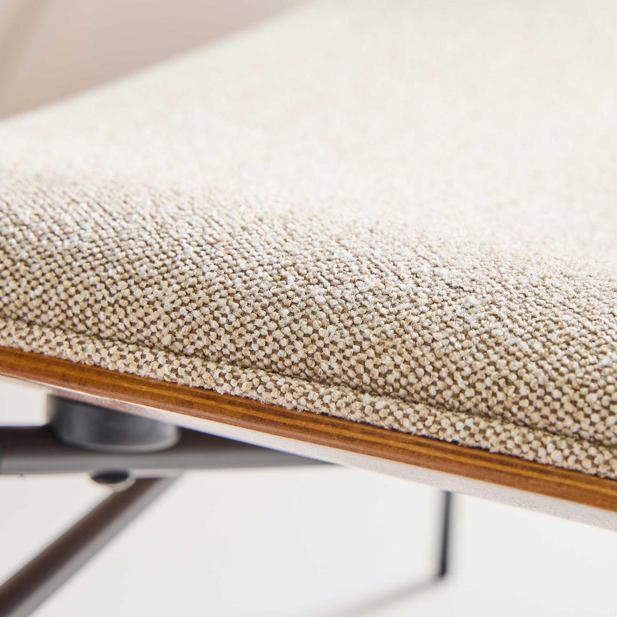 POLSTERSTUHL aus naturfarbenem stoff serge 62/65/68 cm - Braun, Holz (71/68/71cm) - Signature