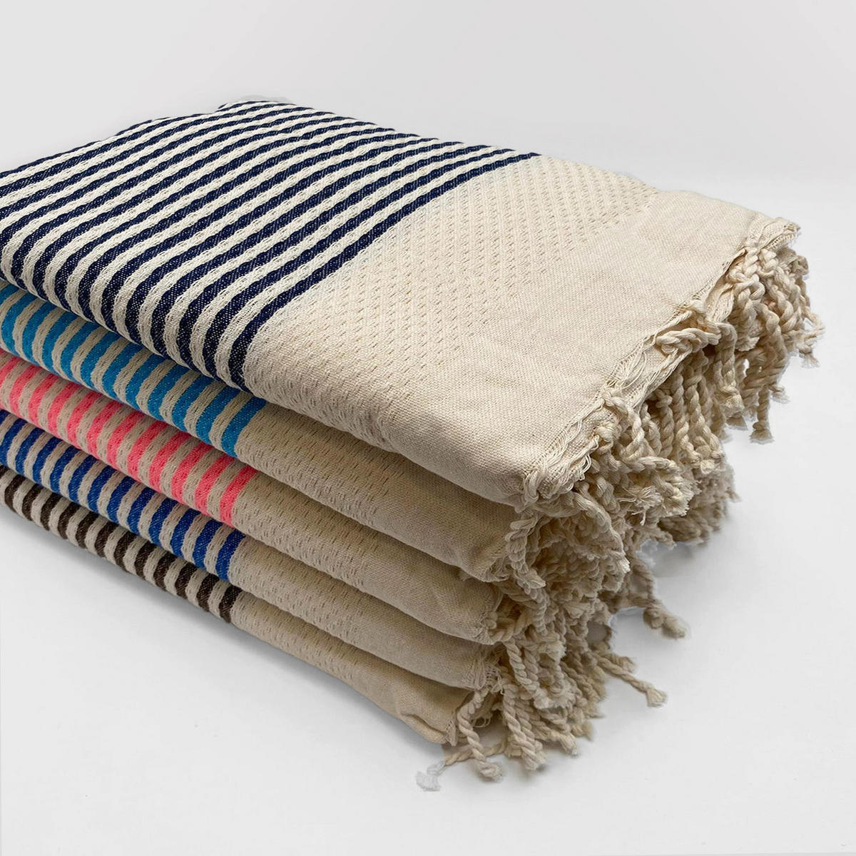HAMMAMTUCH Traditionelle Yadara 200x200 190g/m² beige - Beige, Textil (200/200cm) - LE COMPTOIR DE LA PLAGE
