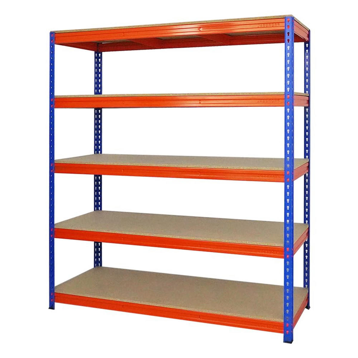 SCHWERLASTREGAL Bison 2er-Set mit 2x 200x180x60 cm 5 Fachböden Fachlast 600 kg Blau-Orange - Orange, Metall (360/200/60cm) - PROREGAL