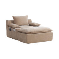 SESSEL DE-35157 mit 4 Kissen Hellkhaki - Sandfarben, Textil (93/81/113cm) - ComfortXL