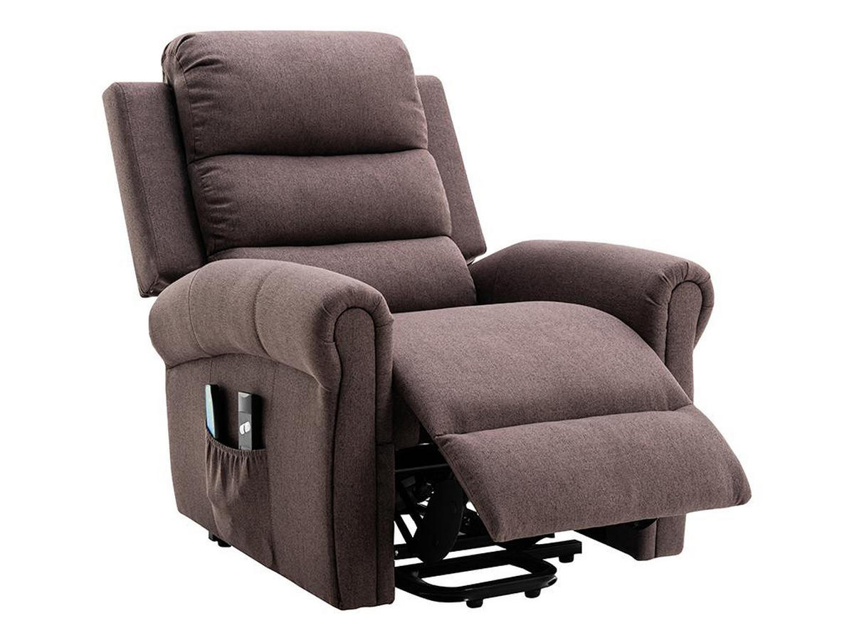 MASSAGESESSEL mit elektrischer Aufstehhilfe - Stoff - Braun - LOVARI - Braun, Textil (91/107/84cm) - Vente-Unique