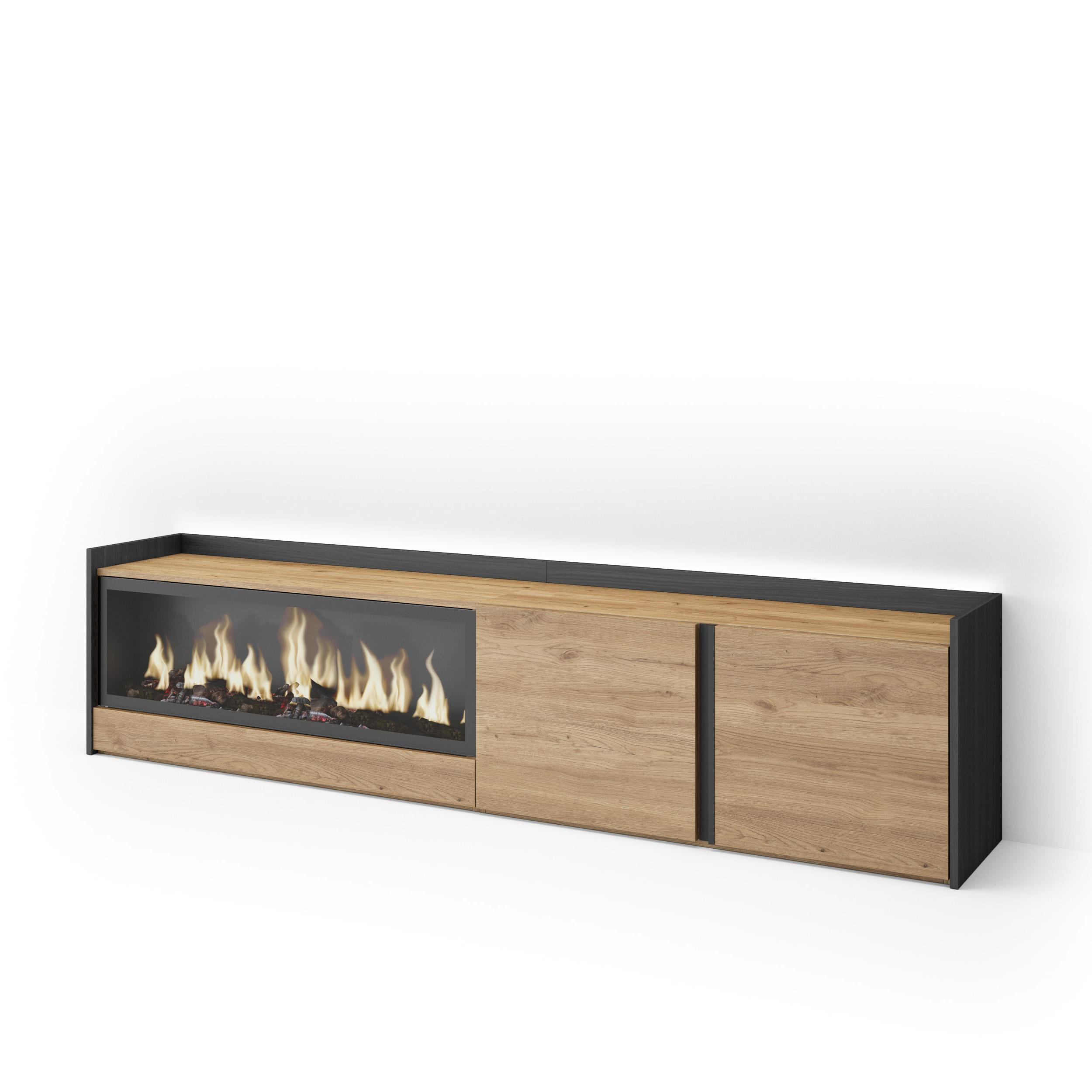 Skraut Home Lowboard, Eiche 212x50x35 cm